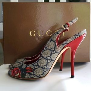 Rare GUCCI ROSE 🌹 TATOO- *GG PLUS FIORE* size 6 with original box and booklet